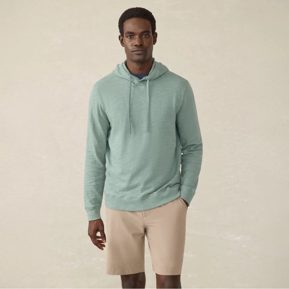 Faherty Mint Green Hooded Shirt